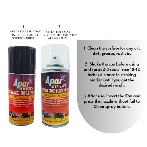 APAR Automotive Spray Paint Titan Grey (RC Colour Name) + GC Compatible for Hyundai Cars -225 ml (Pack of 2-Pcs) - Image 3