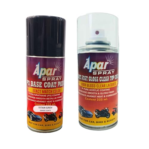 APAR Automotive Spray Paint Titan Grey (RC Colour Name) + GC Compatible for Hyundai Cars -225 ml (Pack of 2-Pcs) - Image 1