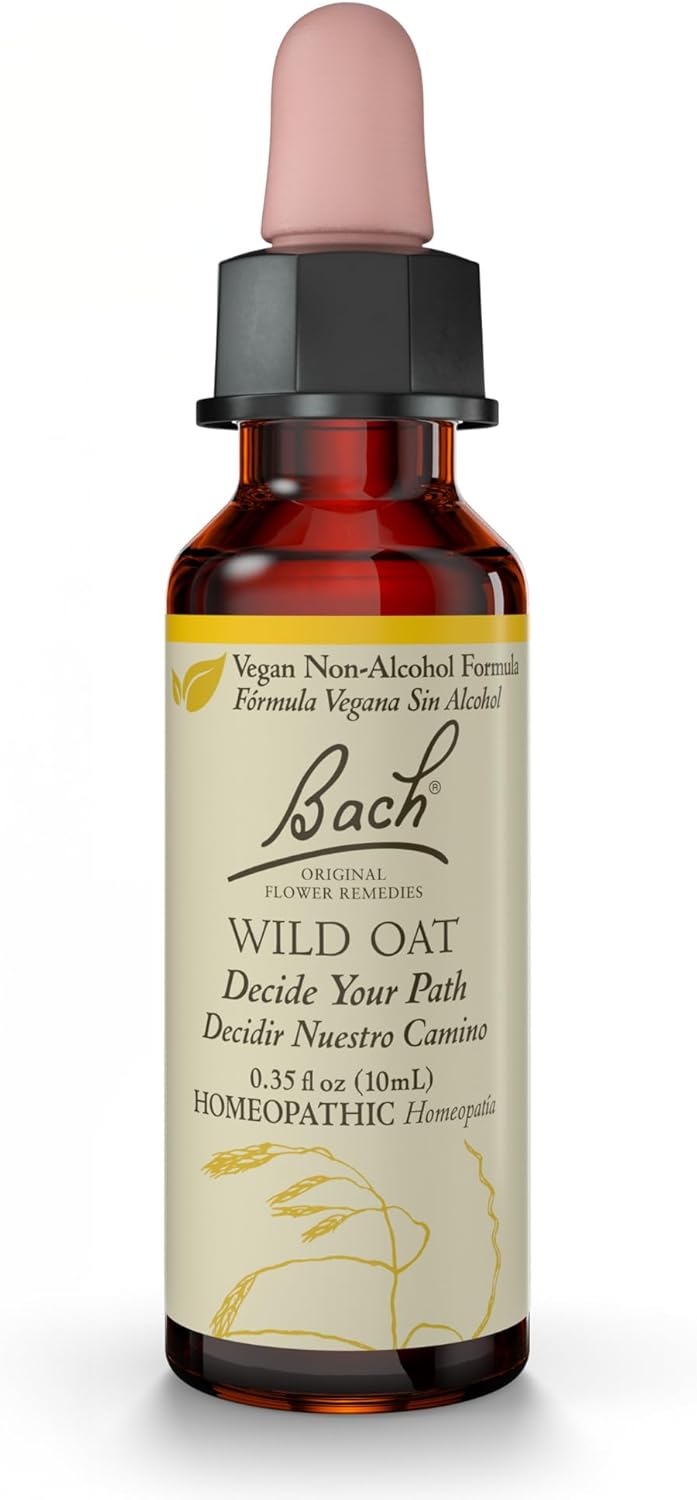 Bach Bach Original Flower Remedies, Wild Oat (Non-Alcohol Formula) - Decide Your Path - Natural Homeopathic Flower Essence for Emotional Balance - Vegan, Gluten Free, Sugar Free - 10mL Dropper 