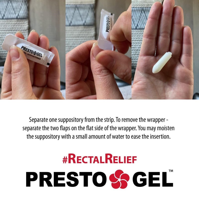 dan pharm Presto Gel - Natural Hemorrhoid Rectal Suppositories - Rapid Hemorrhoid Treatment and Relief from Itching, Swelling, Burning and Discomfort - Pack of 12 - Image 4