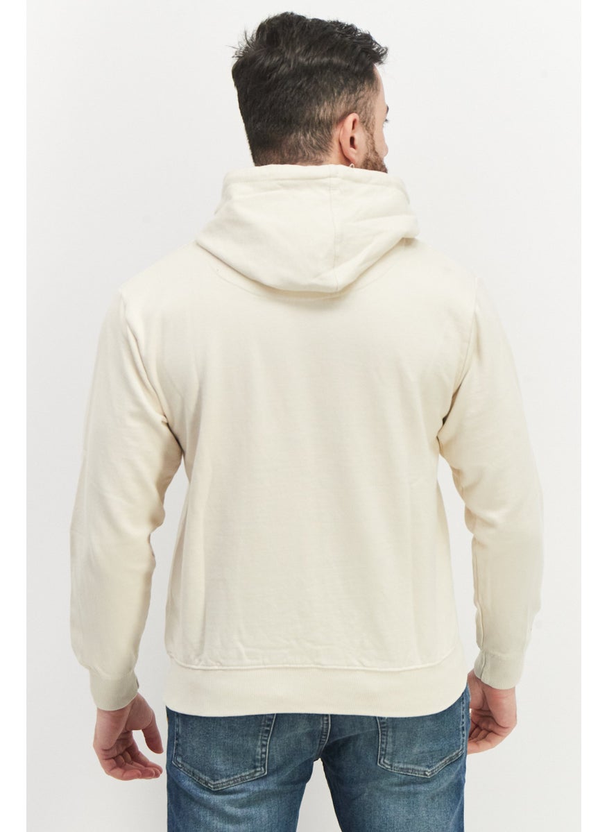 Men Brand Logo Long Sleeve Hooded Sweatshirt, Beige - pzsku/ZB6D2B0F596EE983EB776Z/45/_/1724350970/9fb75cd9-3f86-4d88-9946-021c1f7e55fa