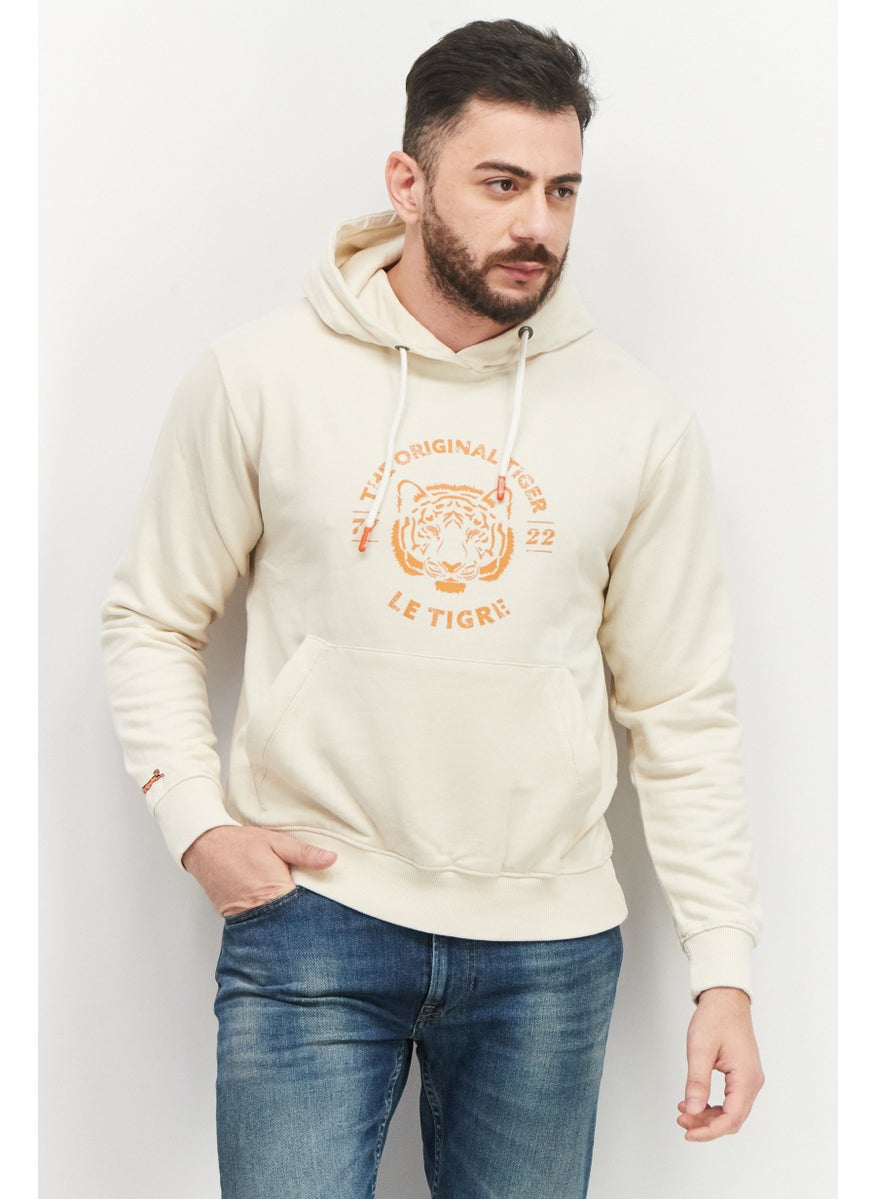 Men Brand Logo Long Sleeve Hooded Sweatshirt, Beige - pzsku/ZB6D2B0F596EE983EB776Z/45/_/1726066977/e7f9d09b-03cb-4132-afab-05a4d8e3cfbc