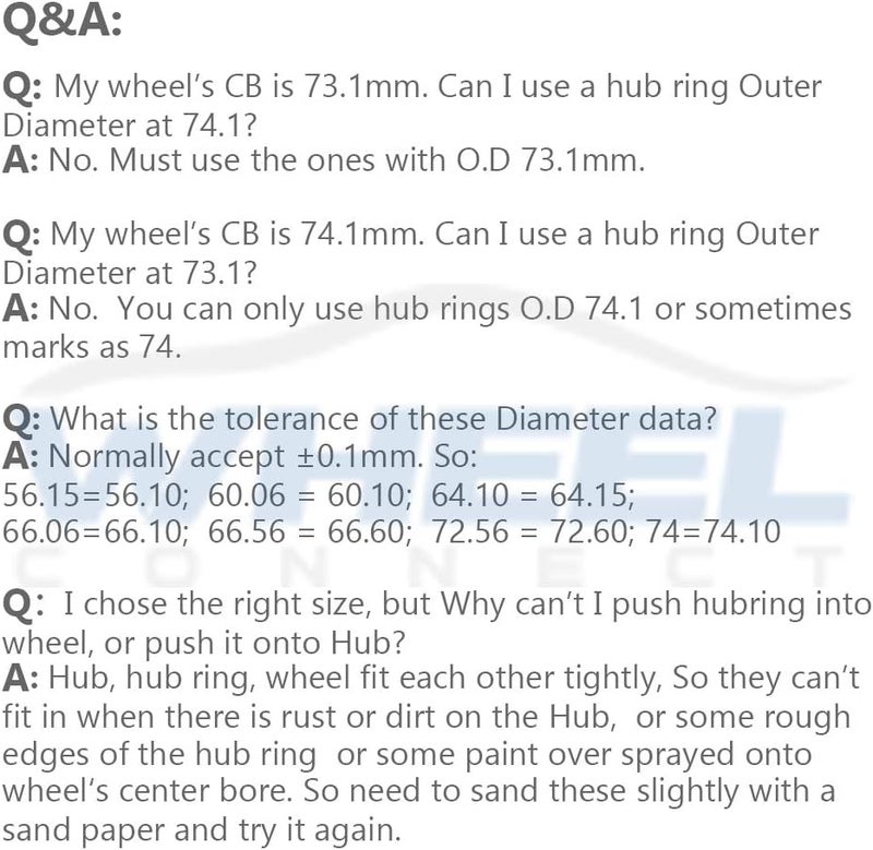 WHEEL CONNECT مجموعة حلقات مركز العجلات WHEEL CONNECT من 4 قطع - Image 5