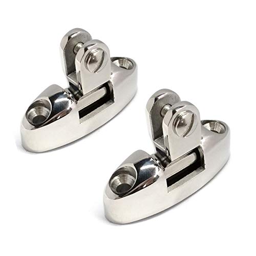keehui Pack of 2 Marine Grade Bimini Top 316Stainless Steel Swivel Deck Hinge with Rubber Pad Deck Mount - Image 1
