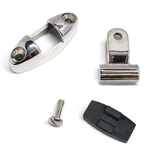 keehui Pack of 2 Marine Grade Bimini Top 316Stainless Steel Swivel Deck Hinge with Rubber Pad Deck Mount - Image 3