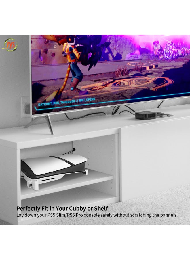 إسكدنيا PS5PRO CD-ROM الإصدار الرقمي المضيف رف تخزين أفقي PS5Slim Game Host بسيط حامل مسطح لون المنتج: أبيض - Image 3