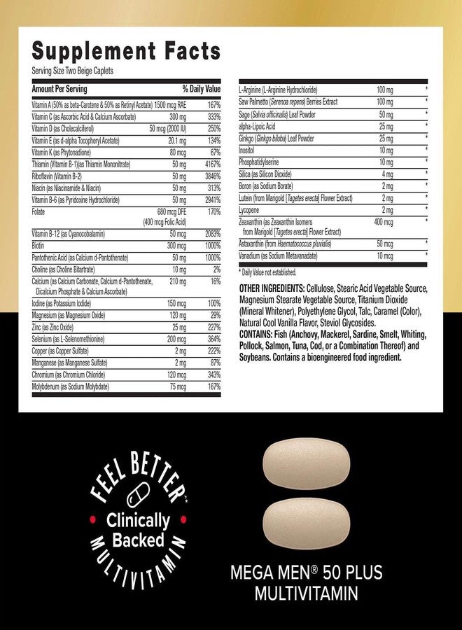 GNC Mega Men 50 Plus Vitapak Program, Convenient Complete Nutrition, 5 Products in 1 Vitamin Pack, Multivitamin, Fish Oil, Mental Sharpness, Ginkgo, Prostate Health, 30 Packets, 30 Day Supply - Image 2