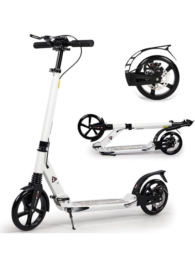 سكوتر بيبي كلوب للبالغين - مع نظام امتصاص الصدمات المزدوج ، فرامل قرصية ، 3 ارتفاع قابل للتعديل ، دعم وزن 100 كجم ، مناسب للمراهقين والأطفال فوق سن 8 سنوات.اللون الأبيض - Image 1