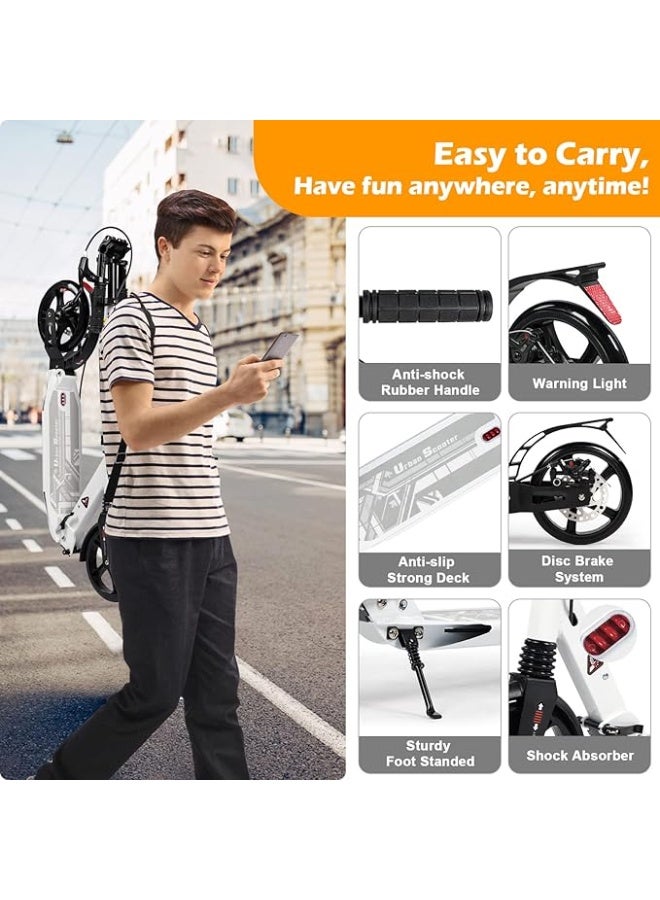 سكوتر بيبي كلوب للبالغين - مع نظام امتصاص الصدمات المزدوج ، فرامل قرصية ، 3 ارتفاع قابل للتعديل ، دعم وزن 100 كجم ، مناسب للمراهقين والأطفال فوق سن 8 سنوات.اللون الأبيض - Image 5