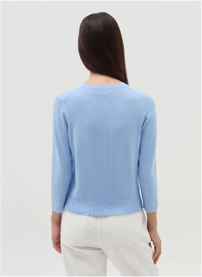 او في اس Cardigan with three-quarter sleeves