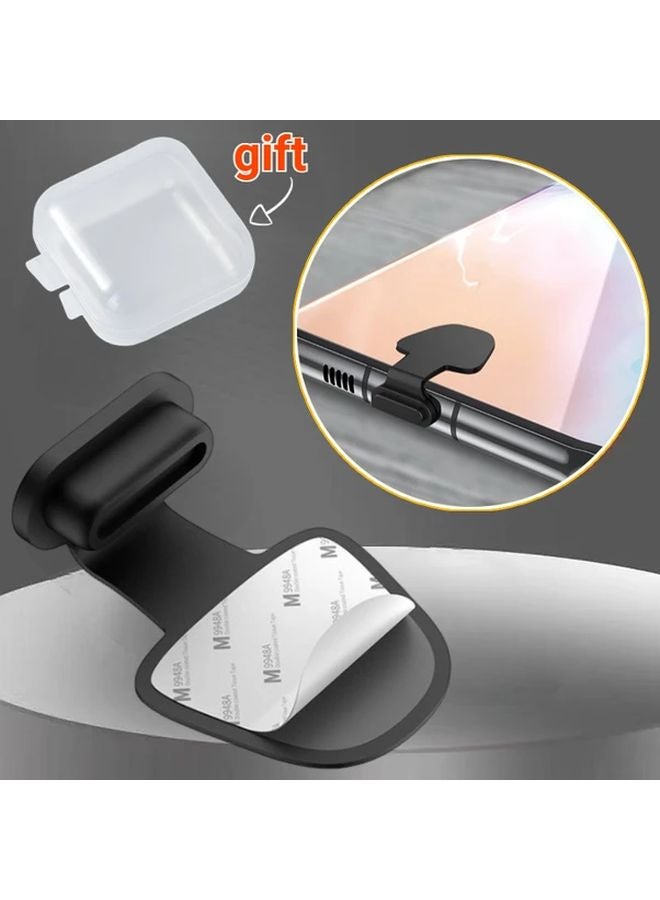 Black 2pcs Lightning Port Dust Plugs with Storage Box Anti Lost Design - Image 5