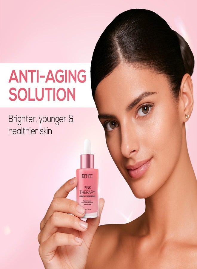رينيه سيروم الوجه رينيه بينك ثيرابي بي دي آر إن بينك ببتيد لبشرة متألقة ومشرقة | يرطب، يعزز الكولاجين، يوحد لون البشرة | خفيف الوزن، سريع الامتصاص | غني بحمض الهيالورونيك والنياسيناميد | 30 مل - Image 3