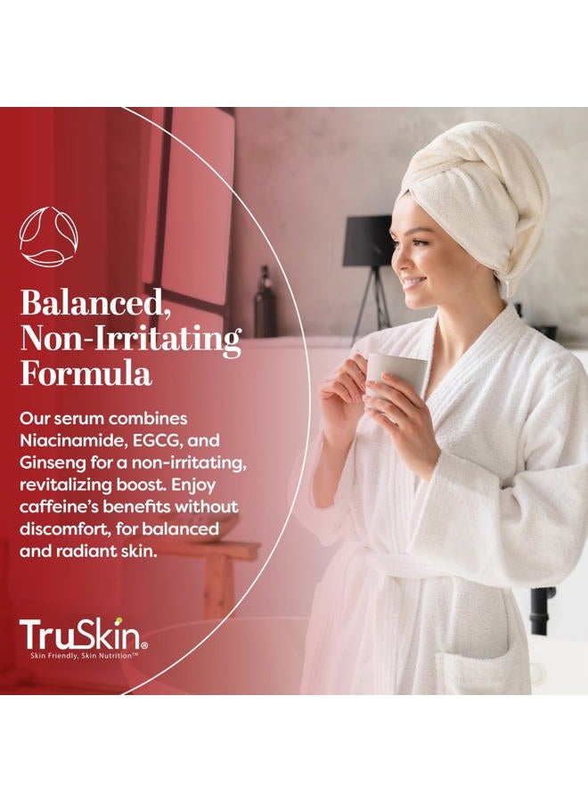 TruSkin سيروم الوجه والعين بالكافيين – سيروم منشط 5% كافيين مع EGCG نياسيناميد ماتشا وجينسنغ – تحسين مظهر الهالات السوداء وانتفاخ تحت العين، 1 أونصة سائلة - Image 4