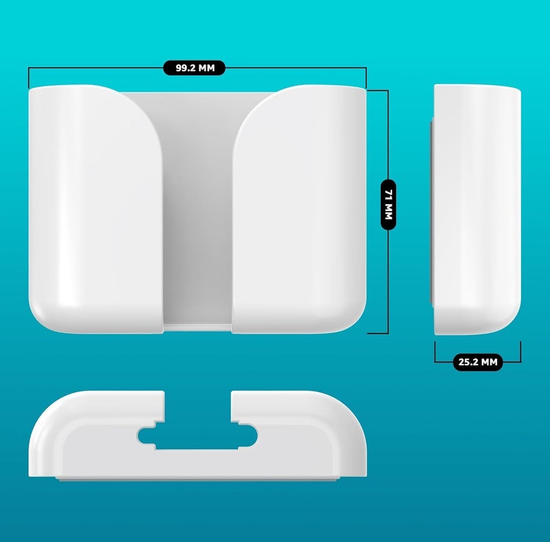 WALLVIEW TECH Pack of 4 Wall Mounted Mobile Smartphone Holder Storage Case for Phones with Strong Adhesive Strips|Wall Mount Mobile Stand/Multi-Purpose Stand for Phone Charging (White) - Image 3