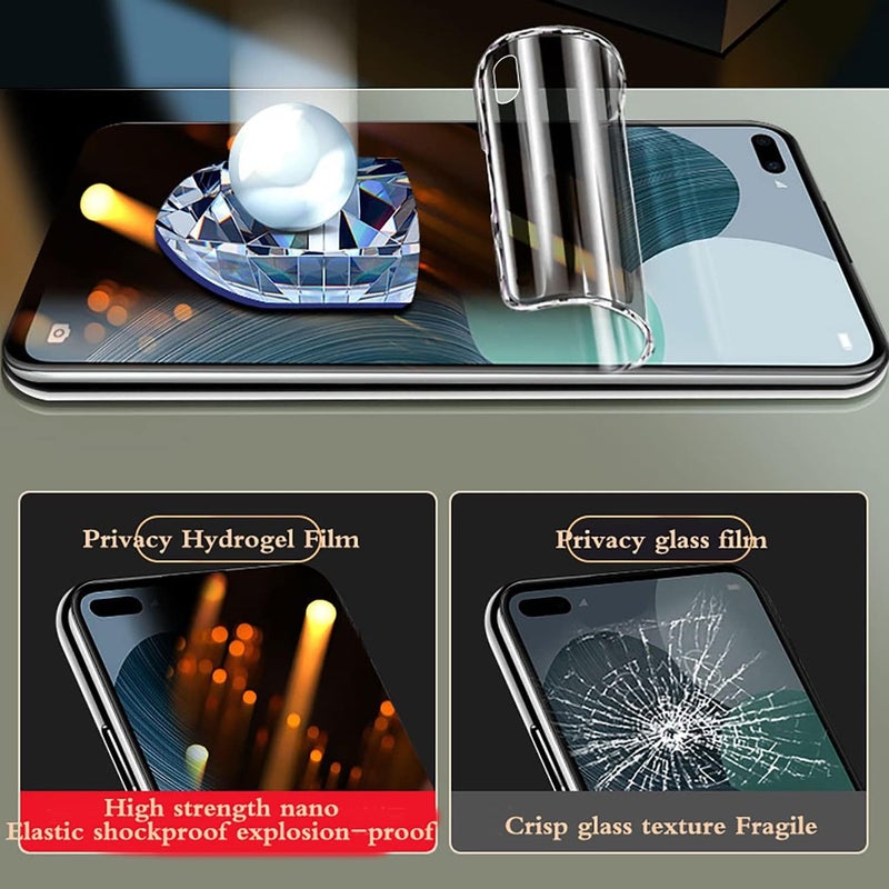 2 × واقيات شاشة هيدروجيل للخصوصية لهونر ماجيك 6 لايت/هونر X9b/هونر X50 (6.78 بوصة)، طبقة واقية ناعمة البولي يوريثين الحراري مضادة للتجسس [ليست زجاج مقوى]، شفاف - Image 4