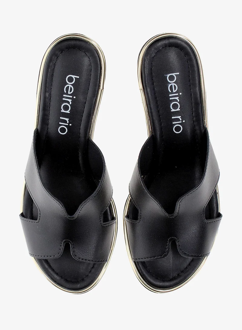 Beira Rio Black Mid Heel Sandals for Women – Stylish & Comfortable Footwear for Any Occasion for Women | Best Price UAE