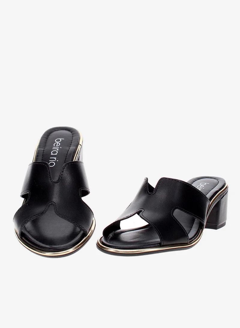 Beira Rio Black Mid Heel Sandals for Women – Stylish & Comfortable Footwear for Any Occasion for Women | Best Price UAE