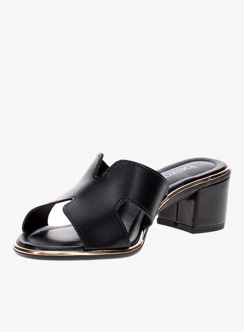 Beira Rio Black Mid Heel Sandals for Women – Stylish & Comfortable Footwear for Any Occasion for Women | Best Price UAE