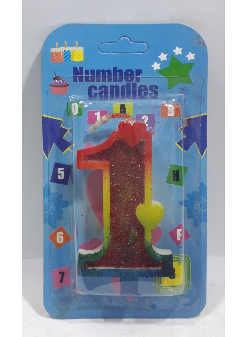 Candle lights - English number shape with a small heart on top (number 6) - unscented - small - colored + bronze spray - for birthdays, baby showers, and special occasions (Offer includes 3 number candles (6) + 2 free number candles (1, 2)) - Image 2