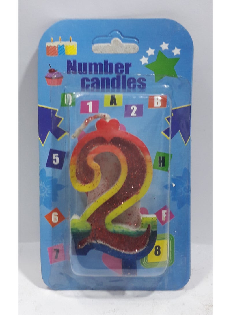 Candle lights - English number shape with a small heart on top (number 6) - unscented - small - colored + bronze spray - for birthdays, baby showers, and special occasions (Offer includes 3 number candles (6) + 2 free number candles (1, 2)) - Image 3