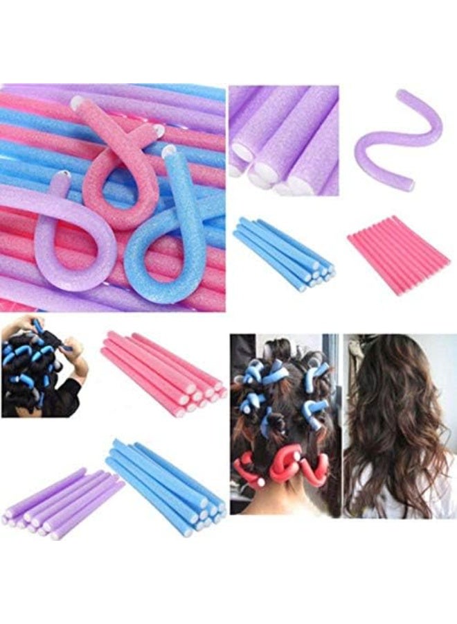 فورإيفر 5 قطع من مكواة تجعيد الشعر المرنة - عصابة رأس لتجعيد الشعر بدون حرارة لتجعيدات وتموجات طبيعية - أداة تصفيف شعر من الإسفنج الناعم لتجعيدات الشعر طوال الليل، لا تسبب ضررًا بالحرارة، بكرة شعر قابلة لإعادة الاستخدام - Image 5