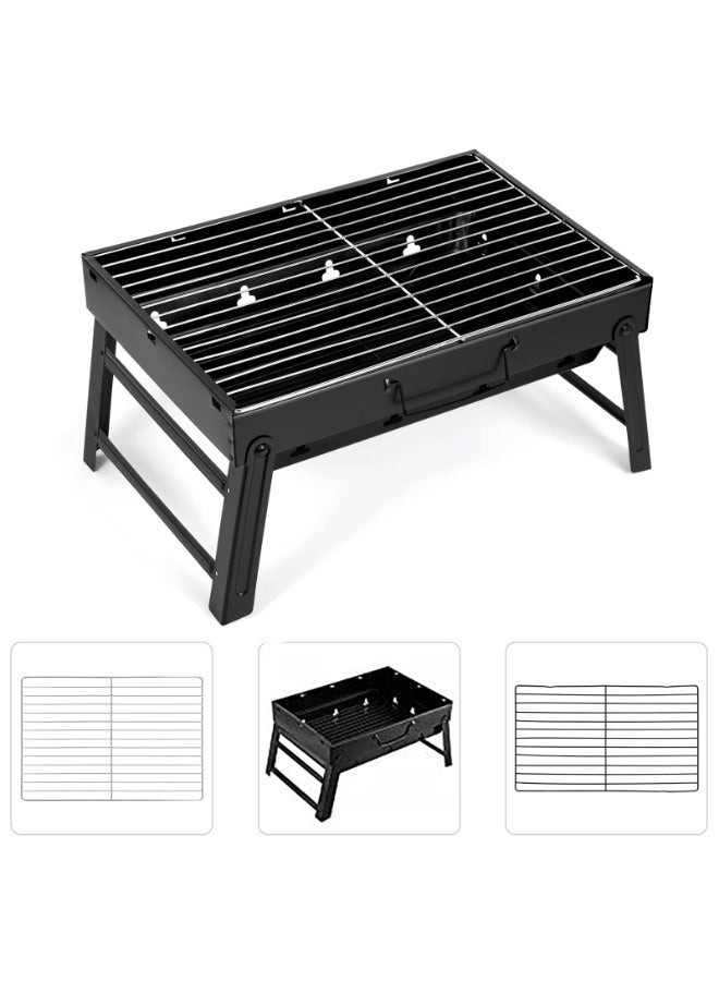 ZERIFAM Foldable BBQ Grill, Stainless Steel Folding Portable BBQ Charcoal Grill, Compact Tabletop Mini Small BBQ Grill Outdoor for Travel Backyard Picnic Beach  - Image 4