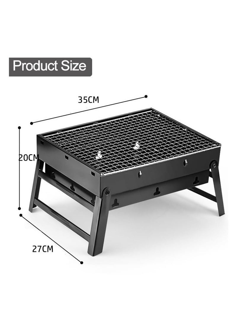 ZERIFAM Foldable BBQ Grill, Stainless Steel Folding Portable BBQ Charcoal Grill, Compact Tabletop Mini Small BBQ Grill Outdoor for Travel Backyard Picnic Beach  - Image 3