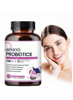 Probiotic Live Women’s Probiotic, 90 Caps 100 Billion CFU 31 Strains, with Organic Prebiotics Cranberry, Digestive Immune, Shelf Stable, Delayed Release, No Soy Gluten Dairy  - Image 1