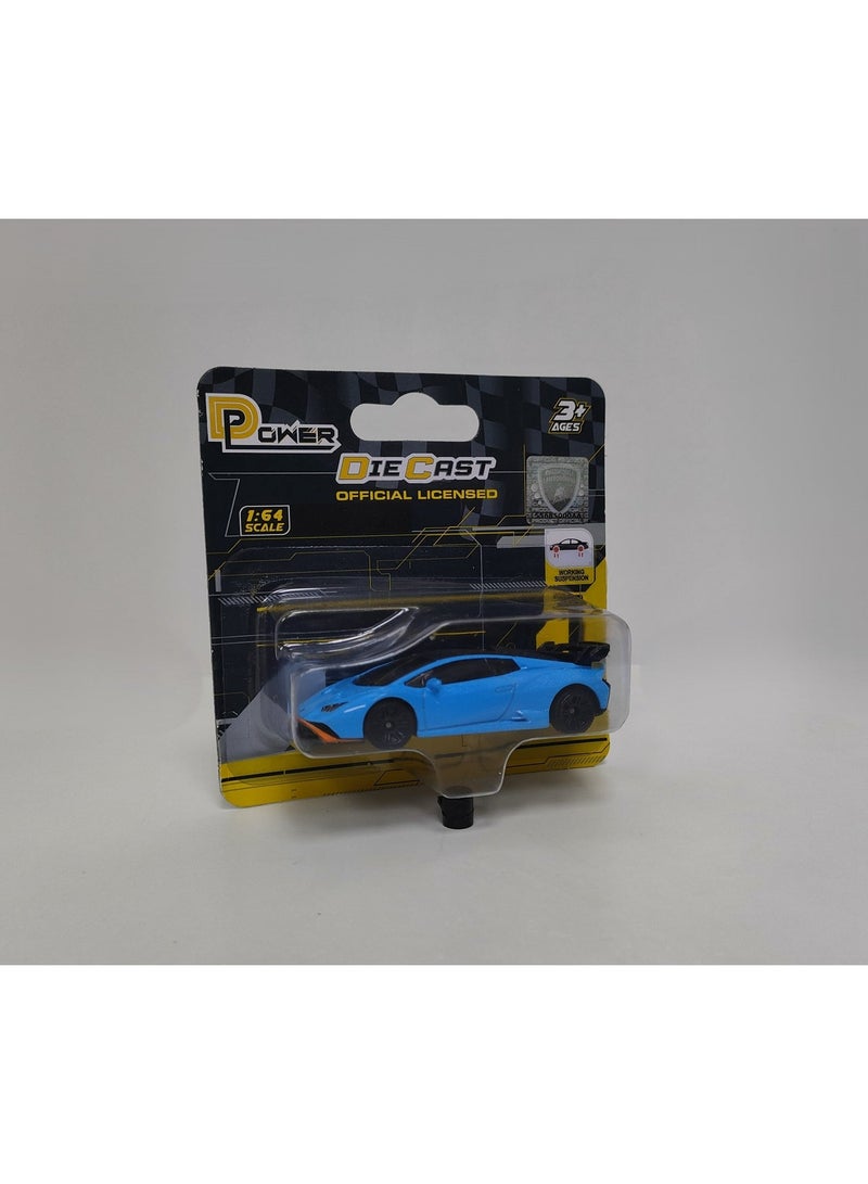 D-power MSZ – Lamborghini STO - Blue| Die-Cast Replica, Ultimate Collector's Item, Super Cars | Toy Vehicles, Metal Toy Car Model - Pull Back Collection | Size - 1:64, For Kids 3+ - Image 4