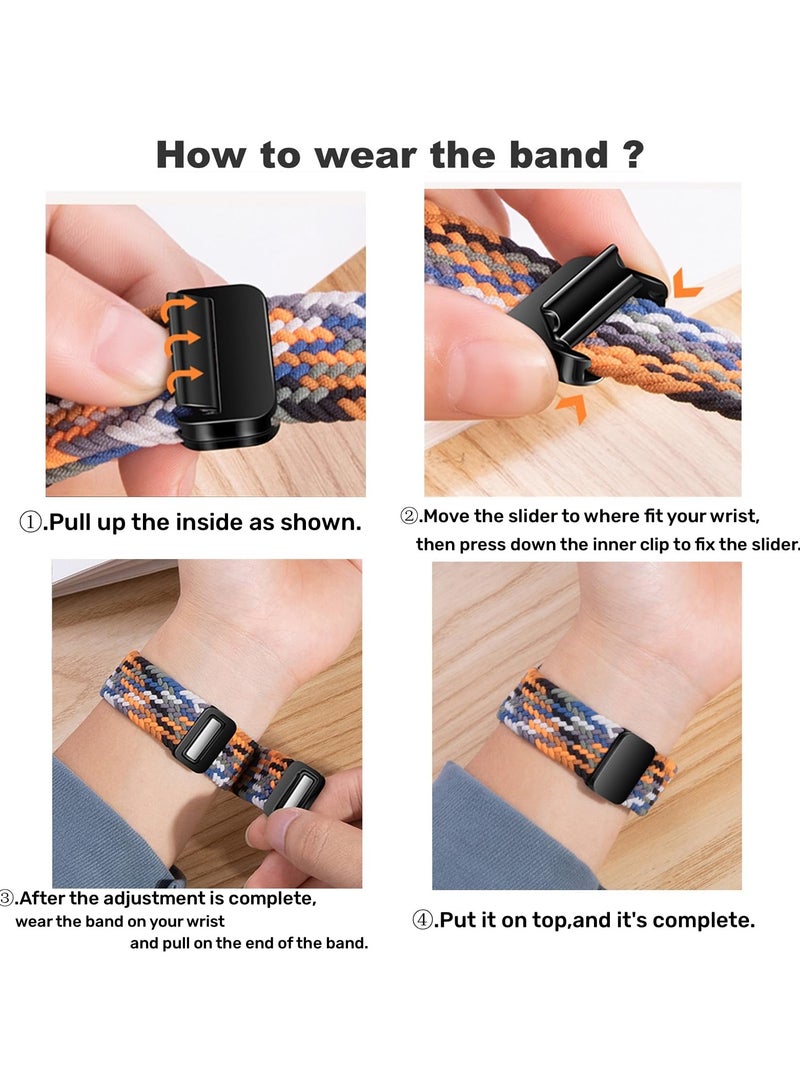 Magnetic Braided Solo Loop Band Compatible with Apple Watch Series 9/8/7/6/5/4/3, 38mm/40mm/41mm, Stretchy Nylon Elastic Sport Strap for Apple Watch SE, Women and Men - Image 5