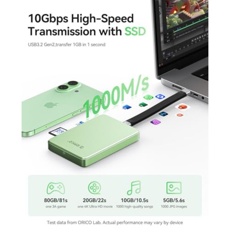 Magnetic M.2 NVMe SSD Enclosure USB 3.2 Gen 2 10 Gbps PD 100 W TF SD Card Reader MagSafe Dock for iPhone 17 16 15 Pro Max Plus 2230 2242 2260 2280 B+M Key Home Office Travel Black AP80F - Image 3