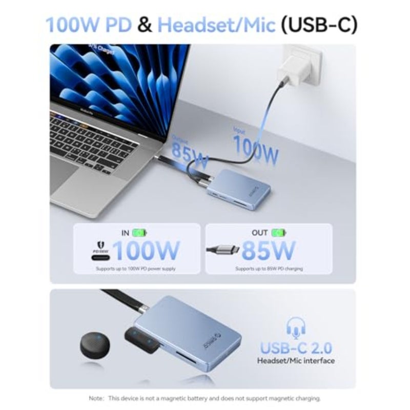 Magnetic M.2 NVMe SSD Enclosure USB 3.2 Gen 2 10 Gbps PD 100 W TF SD Card Reader MagSafe Dock for iPhone 17 16 15 Pro Max Plus 2230 2242 2260 2280 B+M Key Home Office Travel Black AP80F - Image 5