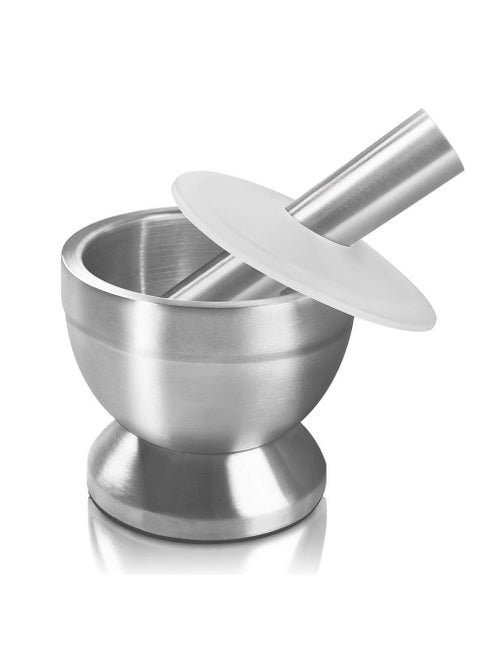 Stainless Steel Mortar With Pest Easily Crush spices Medicine Pills Tablets And Vitamins