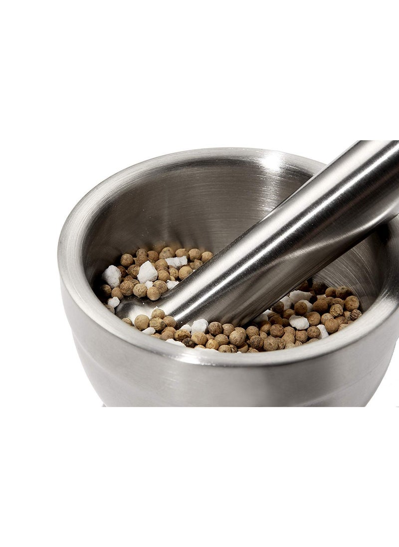 Sopito - Stainless Steel Mortar With Pest Easily Crush spices Medicine Pills Tablets And Vitamins - Image 1