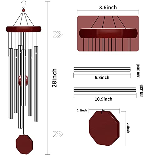 Pgzsy Memorial Wind Chimes Outdoor Large Deep Tone, Sympathy Wind-Chime Personalized with 6 Tuned Tubes, Elegant Chime for Garden Patio Balcony and Home - Image 2