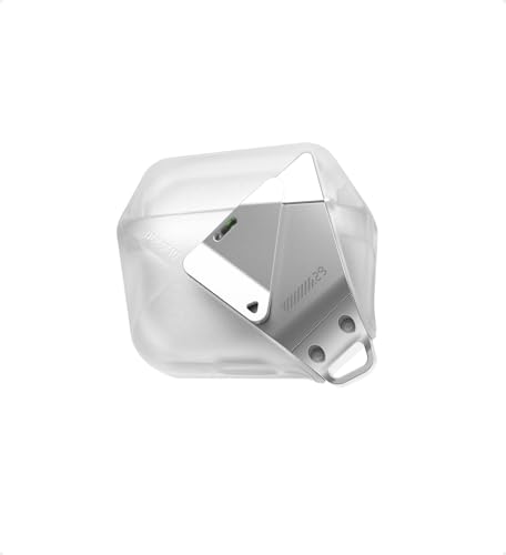 Aulumu A29 Geometric AirPods 4 Case with Lock Protective Cover with Nylon Buckle Alloy Armour Compatible with Apple AirPods 4th 2024 Translucent White - Image 1