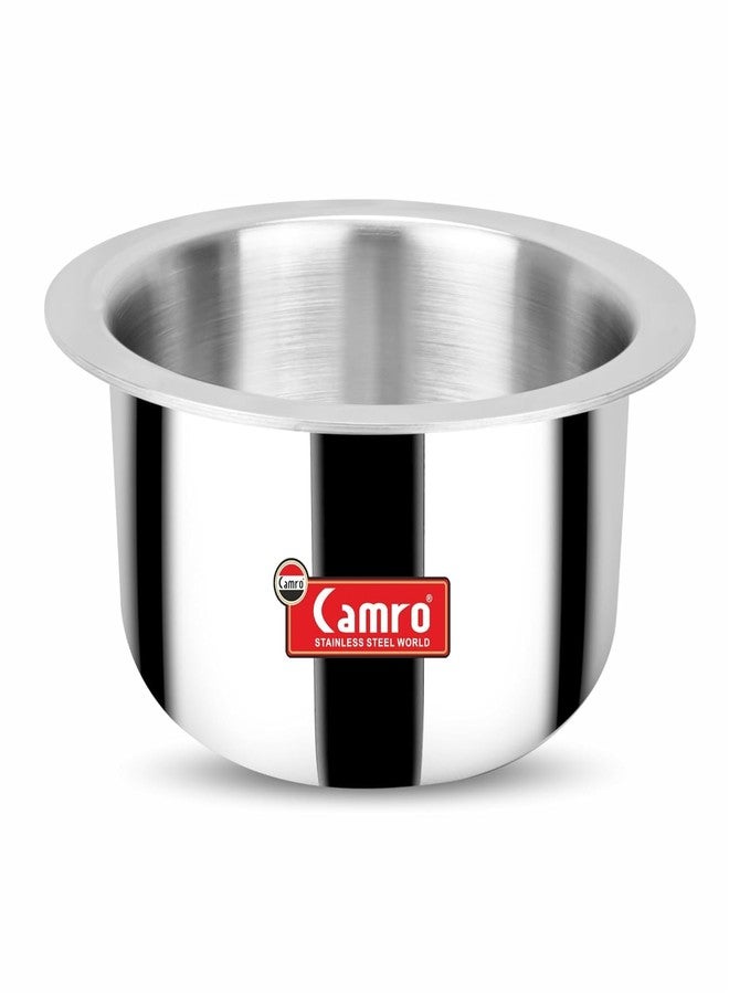 Camro Tripro Triply Artisian Patila Steel 10 Litre Stainless Steel Kitchen Tope Bhagona Cookware for Cooking Boiling Steaming with Induction Base - Image 1