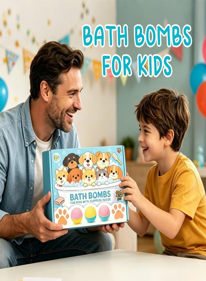 GDXINYES 20 Pack Bath Bombs with Toys Inside Bath Bombs for Kids Toddlers Girls Boys Kids Bath Bombs with Surprise Dog Cat Figures Bubble Bath Toys Bulk Stocking Stuffers Birthday Christmas Gift for Kids - Image 4