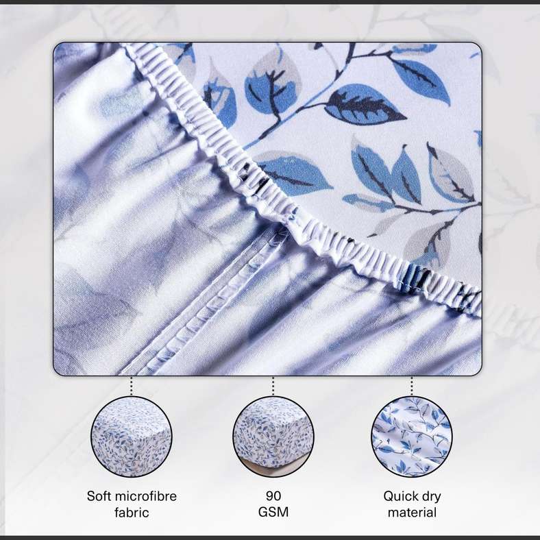 Pan Home ملاءة مزدوجة مطبوعة من ميدو - أزرق - Image 5