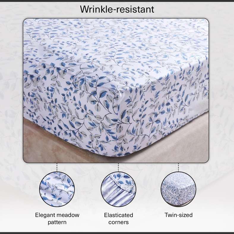 Pan Home ملاءة مزدوجة مطبوعة من ميدو - أزرق - Image 4
