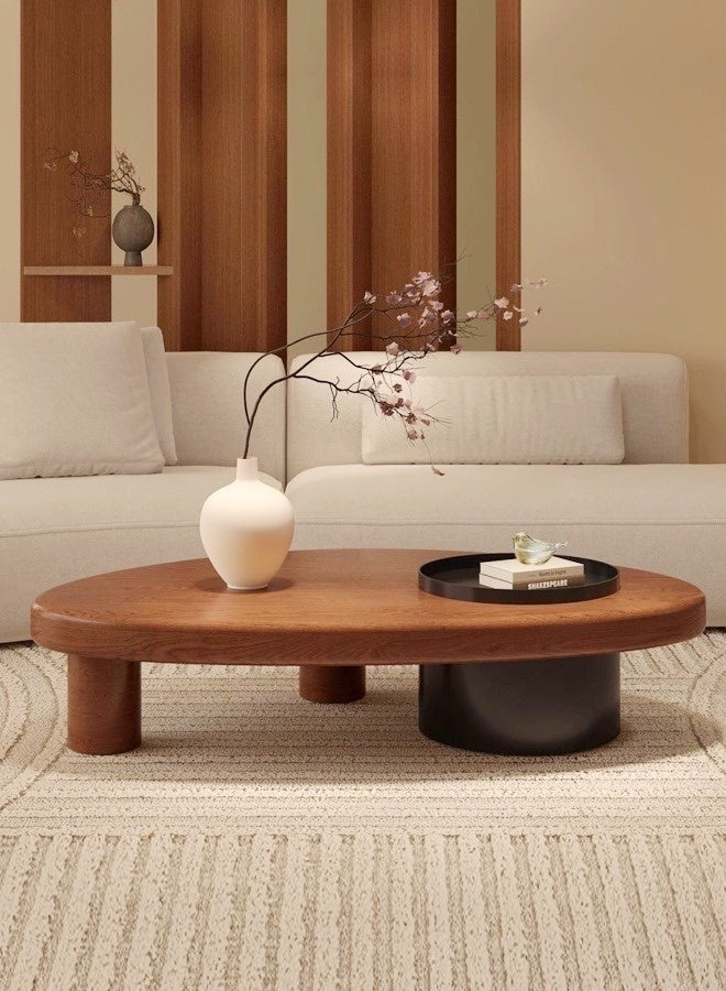 fashionhome Rustic Solid Wood Coffee Table Natural Elegance Durable & Stylish Solid Wood Living Room Coffee Table 100 x 60 x 34 cm - Image 1