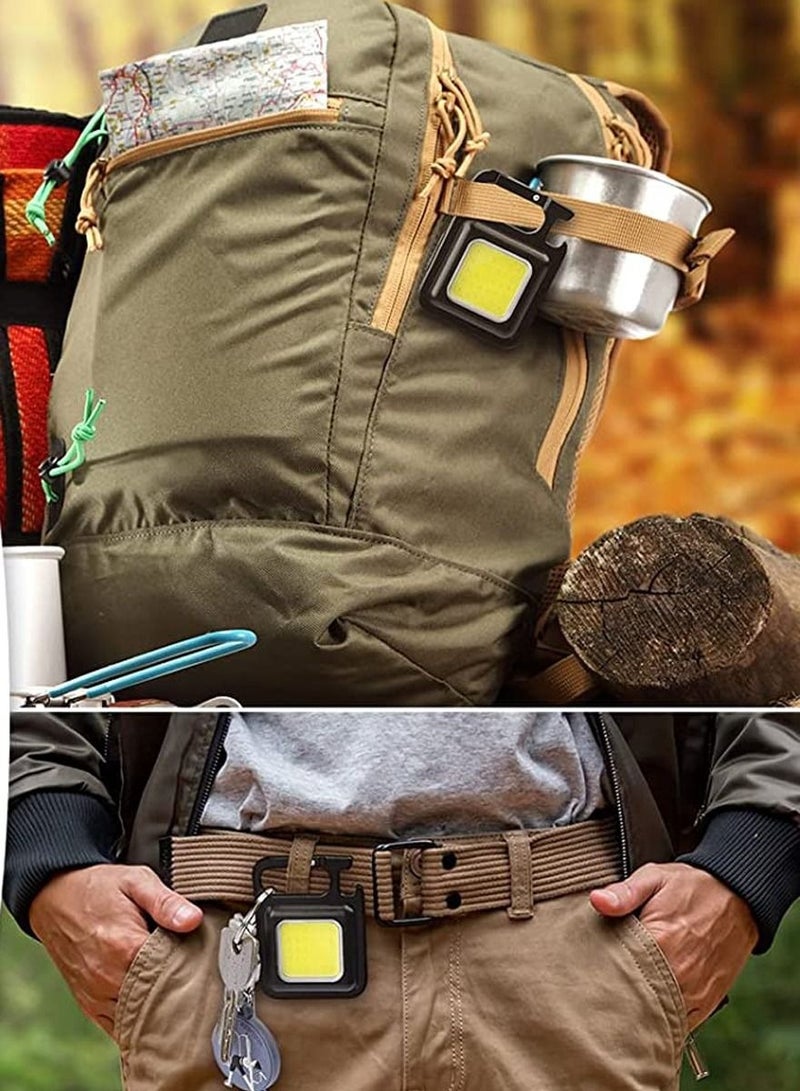 Rechargeable Flashlight With Bottle Opener, Carabiner, Magnetic Base And Folding Handle, Waterproof Super Bright Pocket Flashlight For Outdoor, Indoor And Emergency Portable And Multifunctional - Image 2