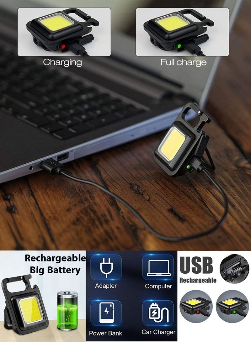 Rechargeable Flashlight With Bottle Opener, Carabiner, Magnetic Base And Folding Handle, Waterproof Super Bright Pocket Flashlight For Outdoor, Indoor And Emergency Portable And Multifunctional - Image 4