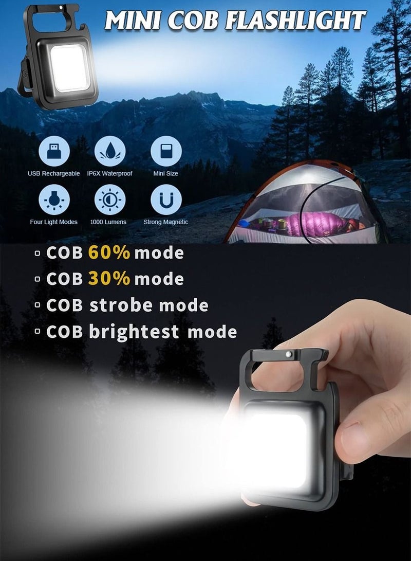 Rechargeable Flashlight With Bottle Opener, Carabiner, Magnetic Base And Folding Handle, Waterproof Super Bright Pocket Flashlight For Outdoor, Indoor And Emergency Portable And Multifunctional - Image 5