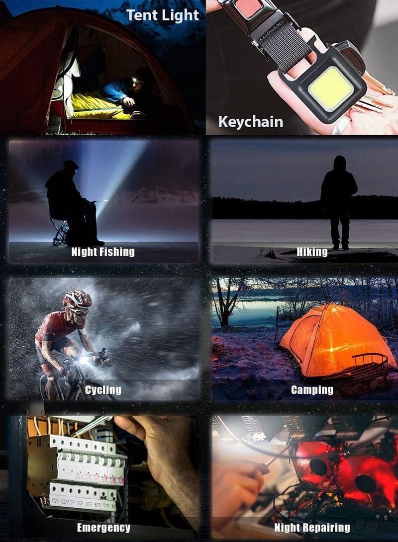 Rechargeable Flashlight With Bottle Opener, Carabiner, Magnetic Base And Folding Handle, Waterproof Super Bright Pocket Flashlight For Outdoor, Indoor And Emergency Portable And Multifunctional - Image 3