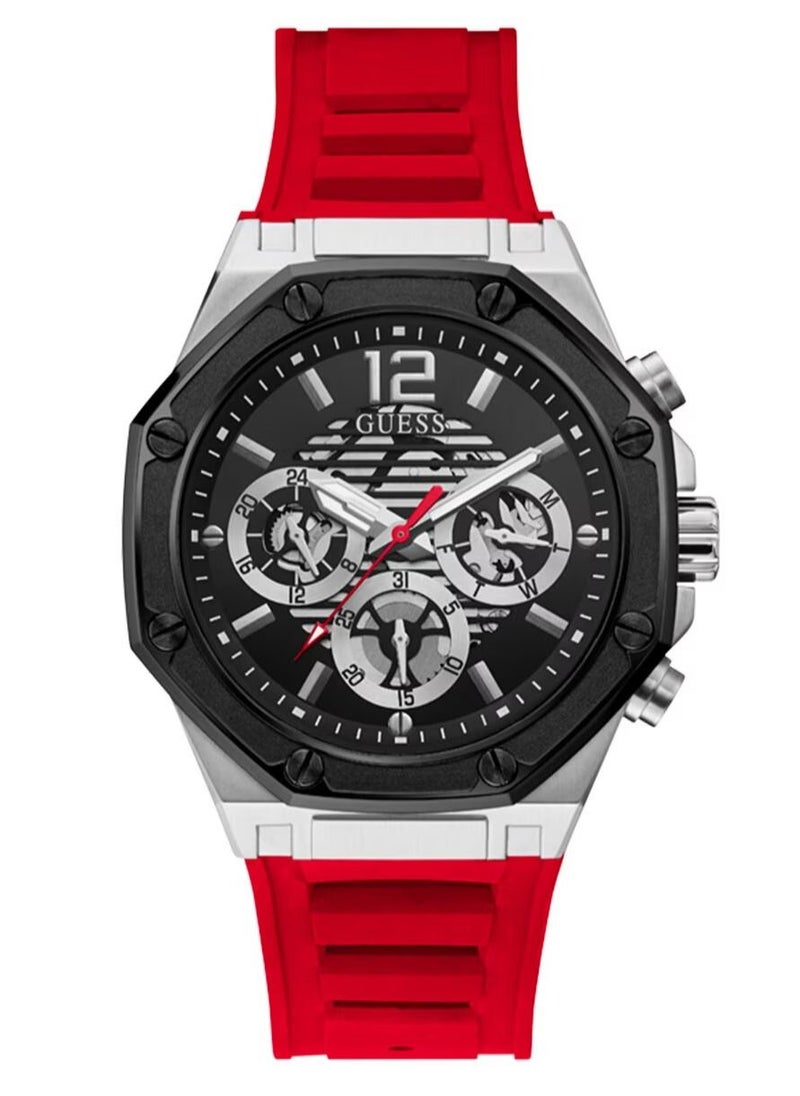 GUESS ساعة يد رجالية كرونوغراف سيليكون - GW0263G3 - 44 ملم  - Image 1