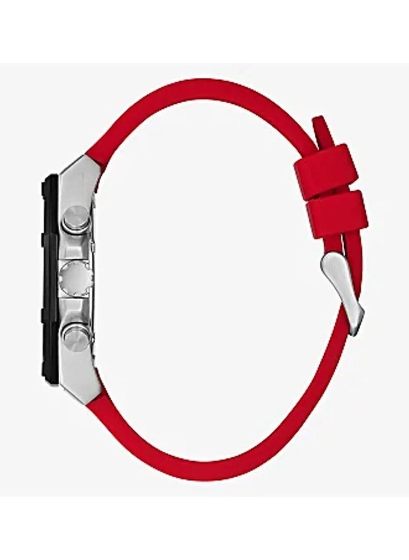 GUESS ساعة يد رجالية كرونوغراف سيليكون - GW0263G3 - 44 ملم  - Image 4