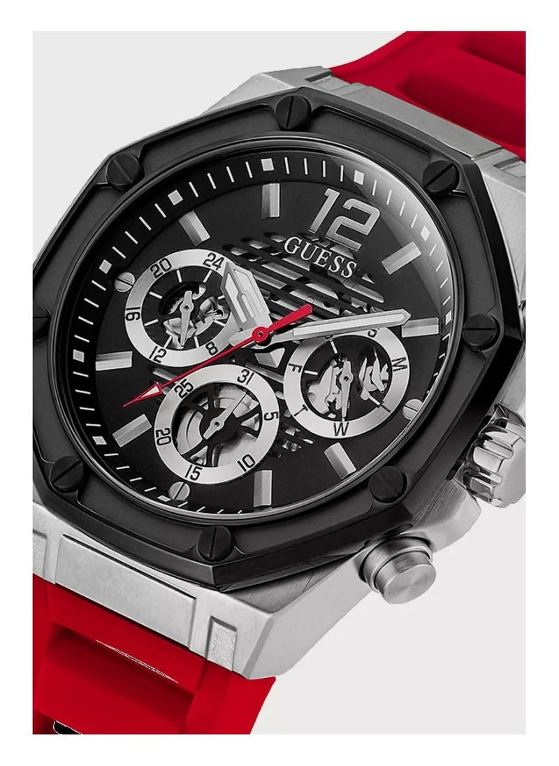 GUESS ساعة يد رجالية كرونوغراف سيليكون - GW0263G3 - 44 ملم  - Image 2
