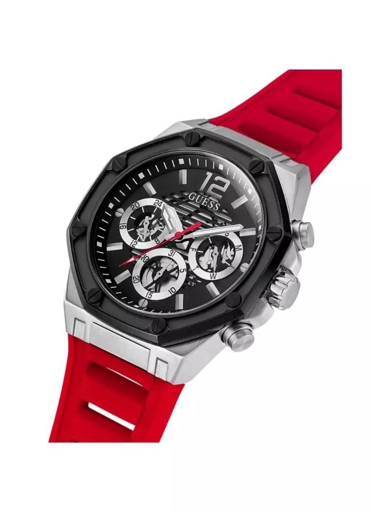 GUESS ساعة يد رجالية كرونوغراف سيليكون - GW0263G3 - 44 ملم  - Image 3