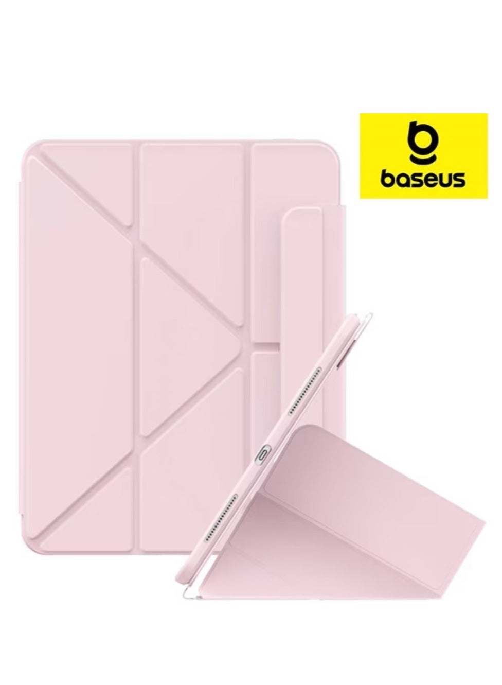 iPad Pro 11-inch (2024) Ultra Protective Case, Foldable Stand with Landscape & Portrait Modes, Lightweight & Anti-Slip PU Leather Cover, Built-in Pencil Holder, Auto Wake/Sleep Function, Multi-Angle Stand, Smart Cover, Durable & Stylish Design for All-Around Protection- iPad Pro 11”(2024)Case - Pink